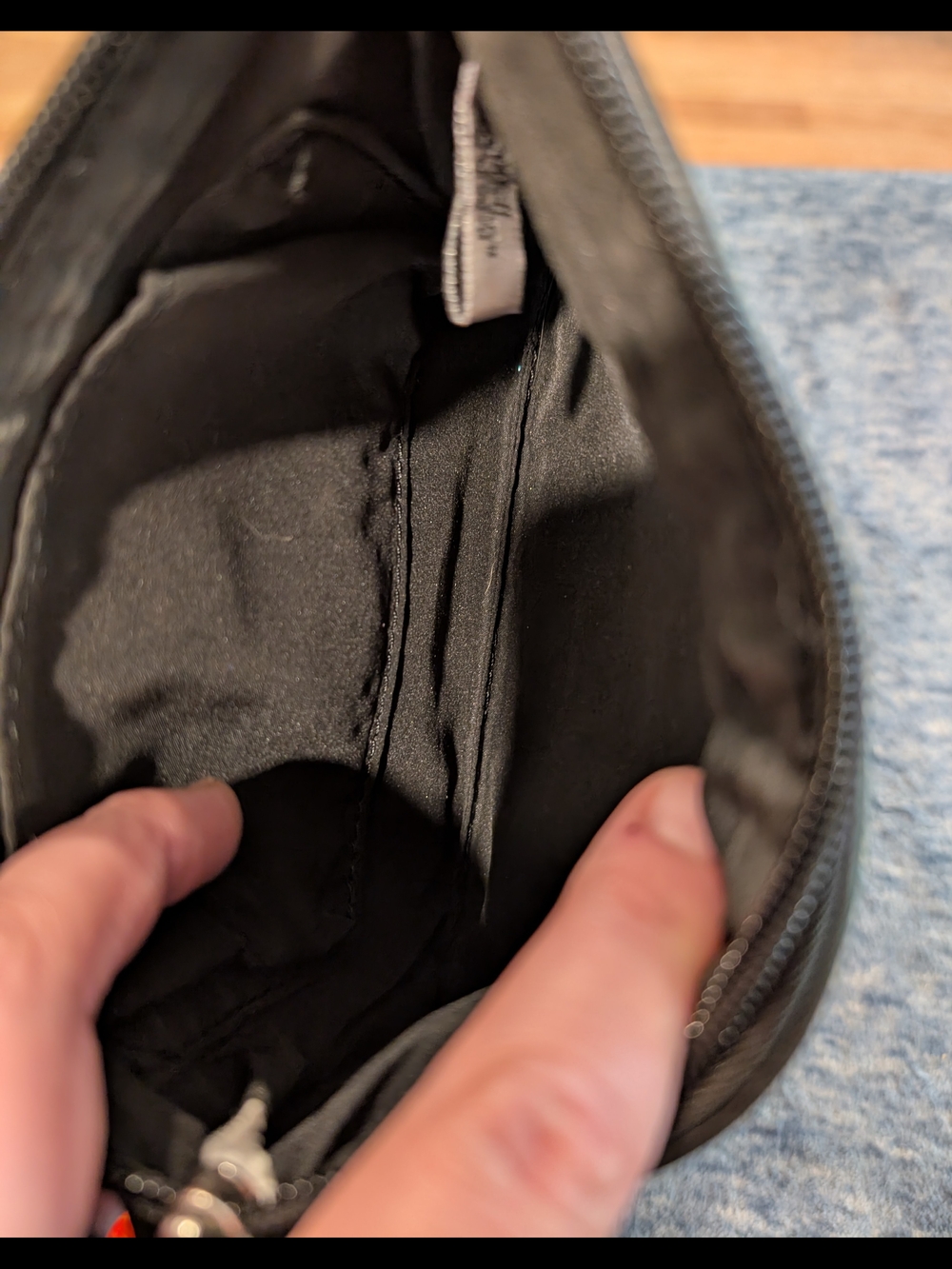 Nine West Black Textured Wristlet with Logo Plaque - Picture 4 of 9